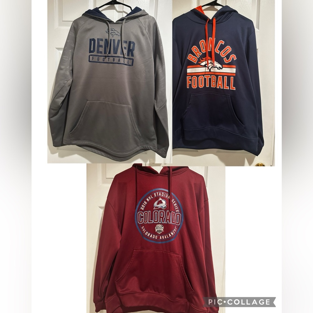 Colorado Sports Sweatshirt Bundle, Men’s Large, Broncos sweatshirts never worn!